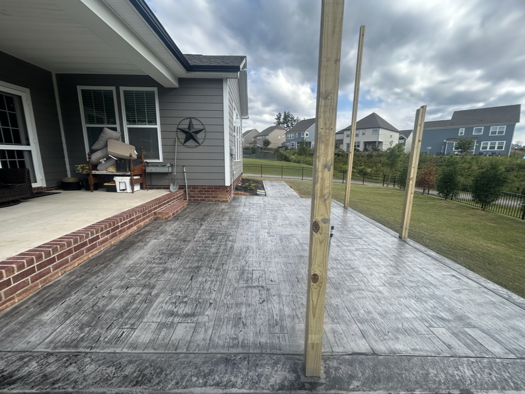 Wood stamped patio